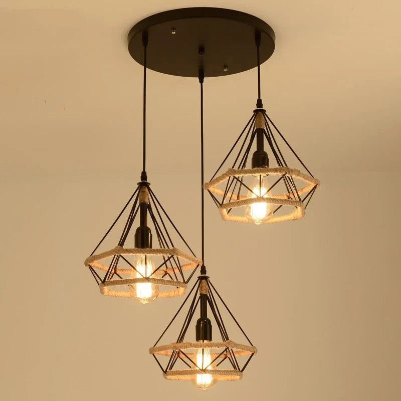Lustre Industriel Noémie Rivage en Corde de Chanvre