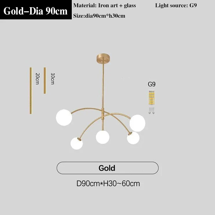 Lustre — Moderne en verre design lampe à LED de luxe pour décoration intérieure