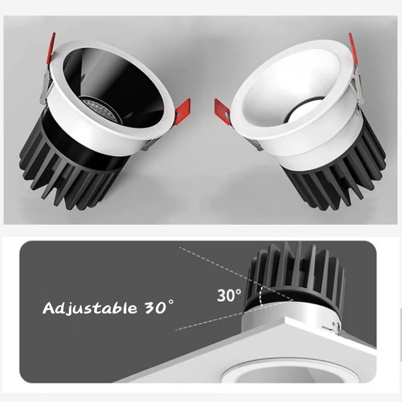 Spot led encastré antireflet pour intérieur angle réglable en aluminium Liv Arabella - Caractère & Élégance dans le Décor