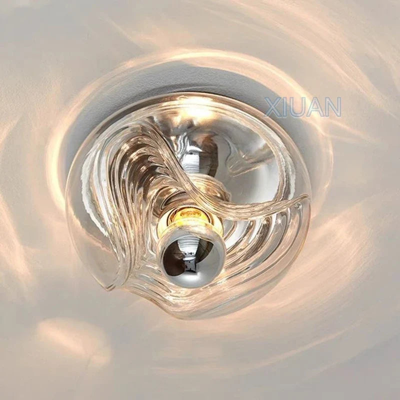 Plafonnier — Bauhaus en verre avec ondulation LED moderne