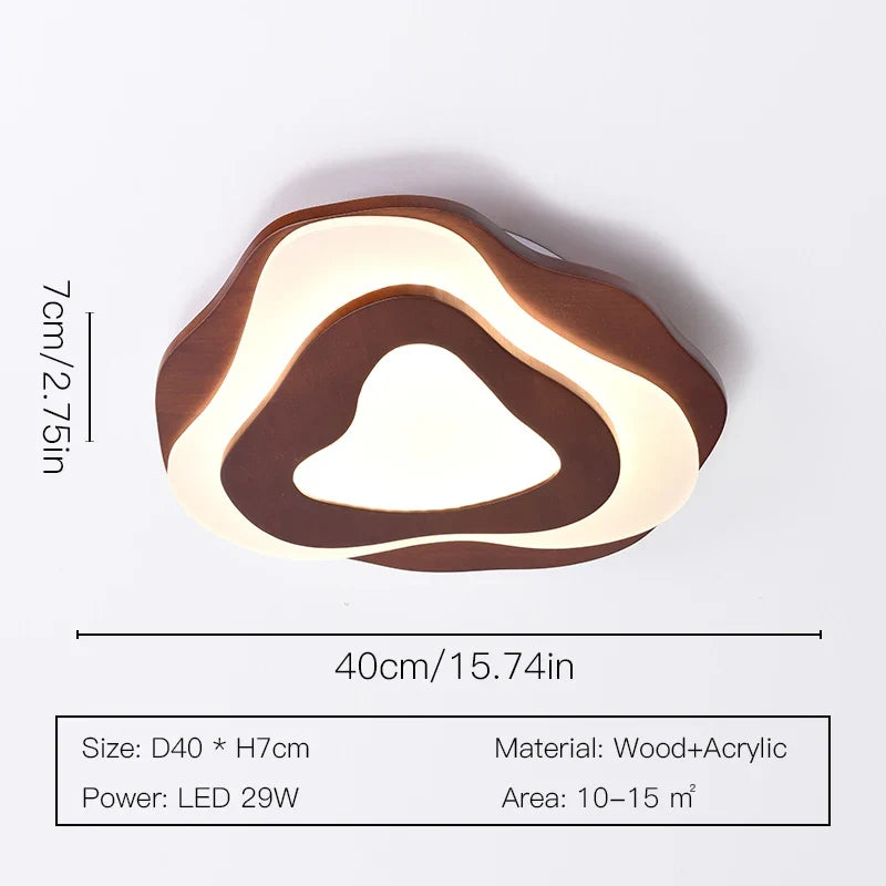 Lustre — LED moderne en bois pour chalet loft intelligent