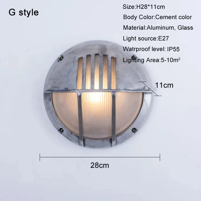 Applique murale — LED rétro imperméable en aluminium idéale pour extérieur et intérieur