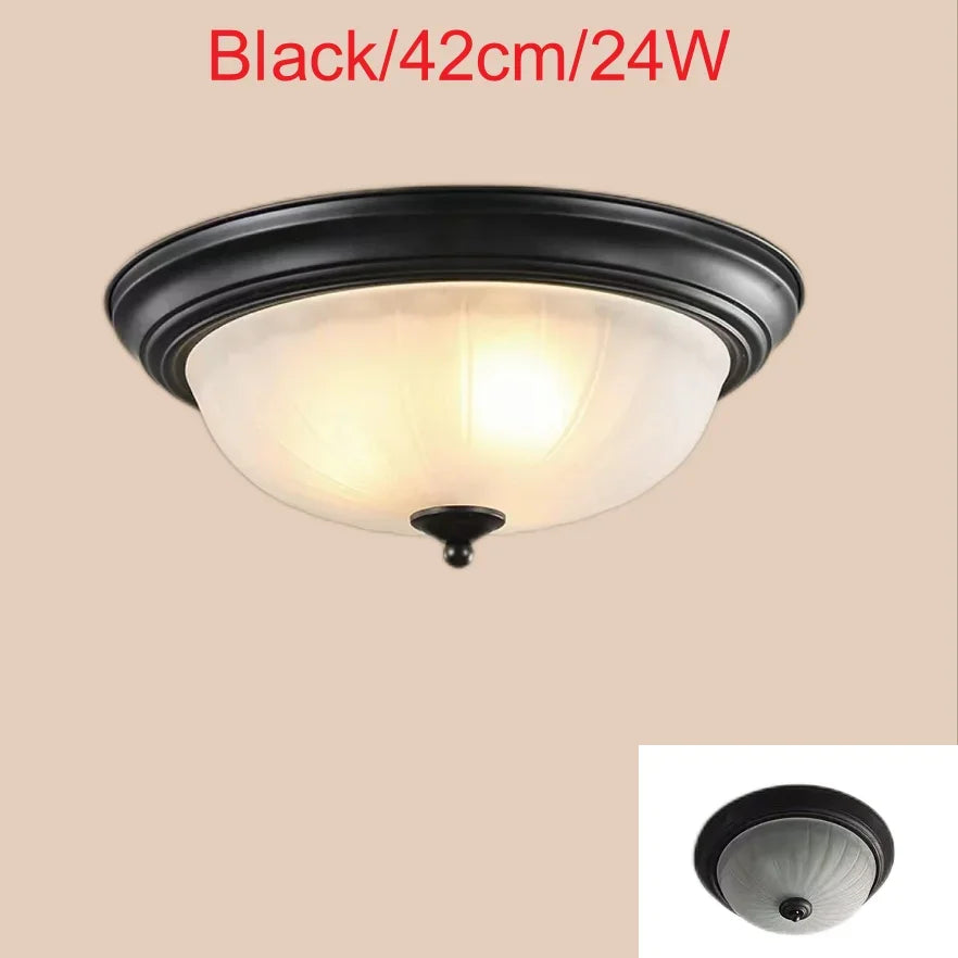 Plafonnier — Rond or/noir/Bronze plafonnier verre dépoli pour couloir salon cuisine LED lumineuse éclairage 110/220V