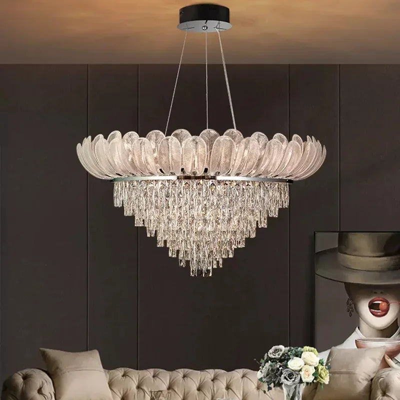 Lustre — En cristal de luxe pour décoration intérieure
