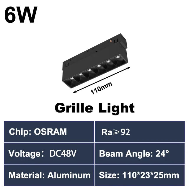 Luminaire — Rail d éclairage magnétique moderne pour intérieur en aluminium