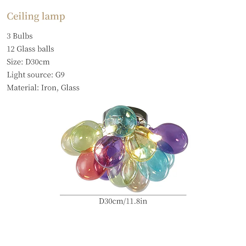 Suspension — Moonriver éclairage moderne créatif couleur lampes suspendues pour plafond boule de verre lustre salon suspension lumière chambre décor