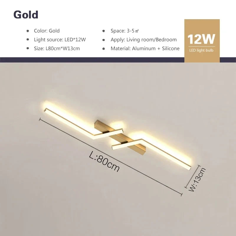 Plafonnier led ligne moderne pour salon étude éclairage Marin Onde - Esprit Contemporain & Décor Élégant
