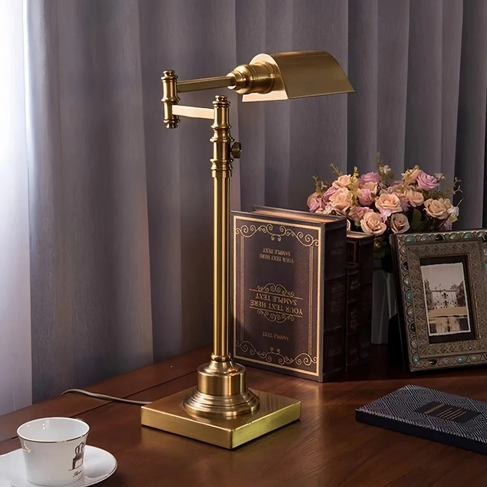lampe de bureau en bronze style industriel rétro créatif pour travail