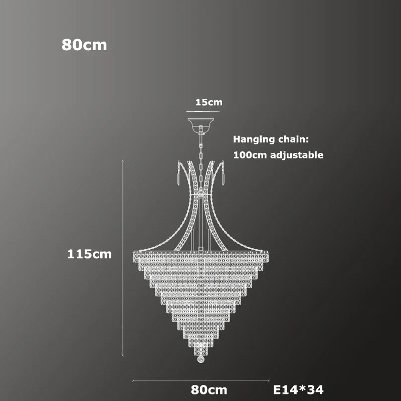 Lustre — En cristal chrome pour éclairage intérieur élégant