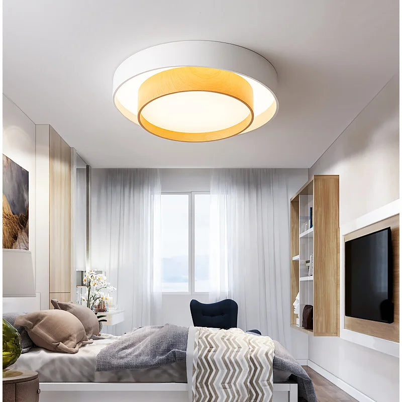 Plafonnier — LED en bois simple pour entrée et couloir
