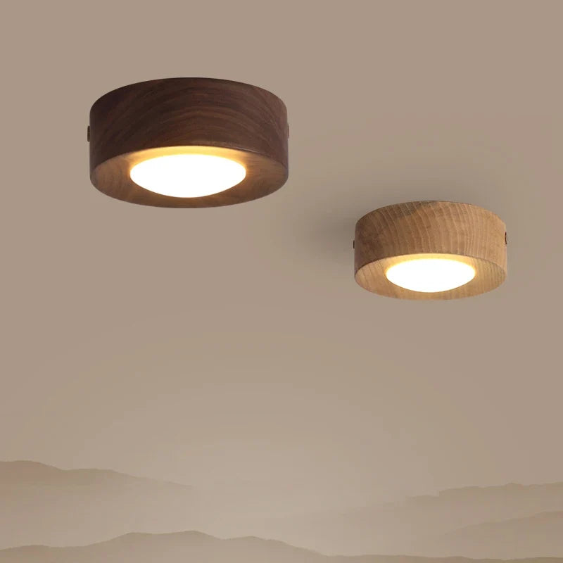 Lampe plafonnier en noyer et frêne led décoration maison Aurore Souffle en Bois - Une Touche Naturelle dans le Décor