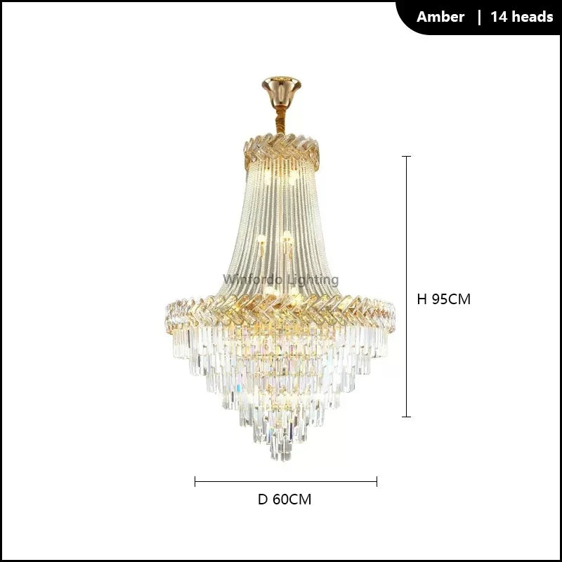 Lustre — LED en cristal design moderne pour villa duplex