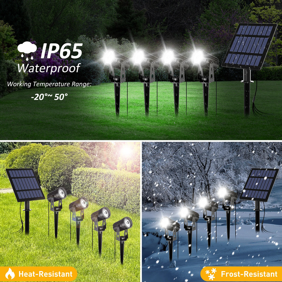 Spot solaire LED extérieur, blanc chaud, blanc froid ou RVB, IP65 – Luméria