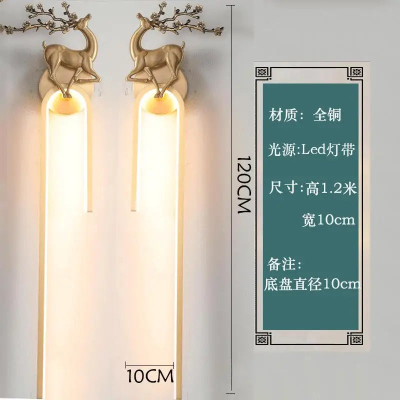 Applique murale — En cuivre style chinois pour éclairage intérieur