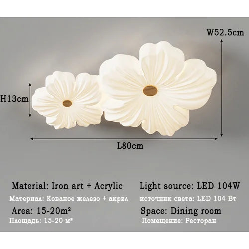 Plafonnier moderne à leds en forme de fleur pour décoration intérieure Adélie Souffle - Une Note Actuelle dans le Décor