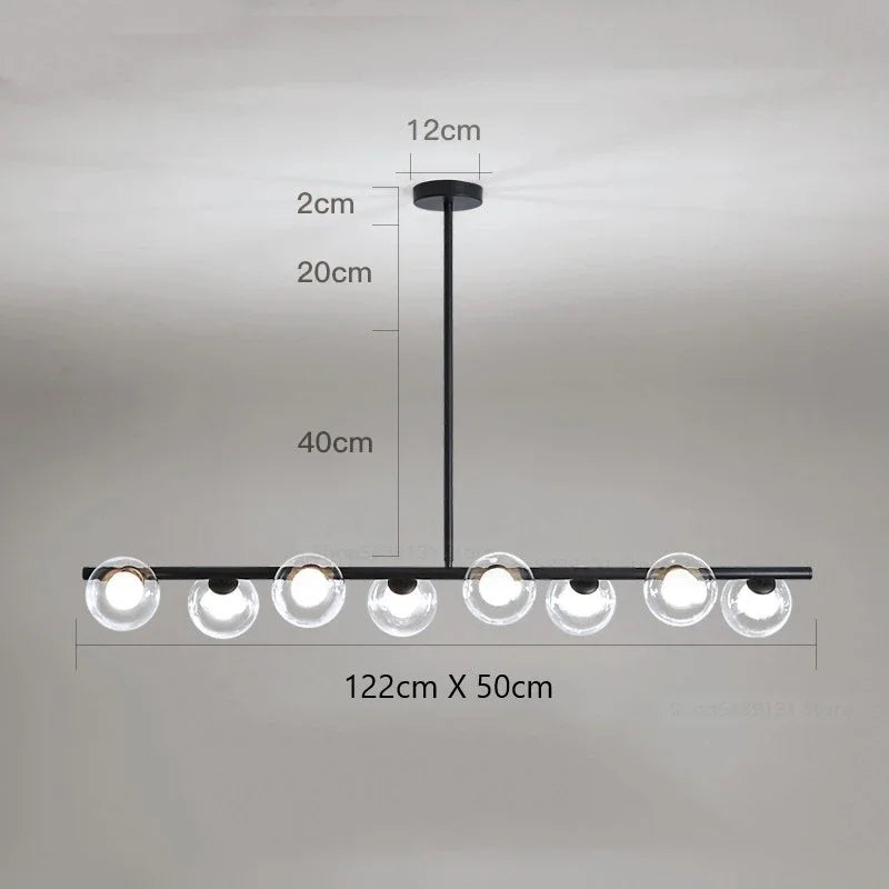 Lustre — LED moderne avec lampes à billes en verre nordique