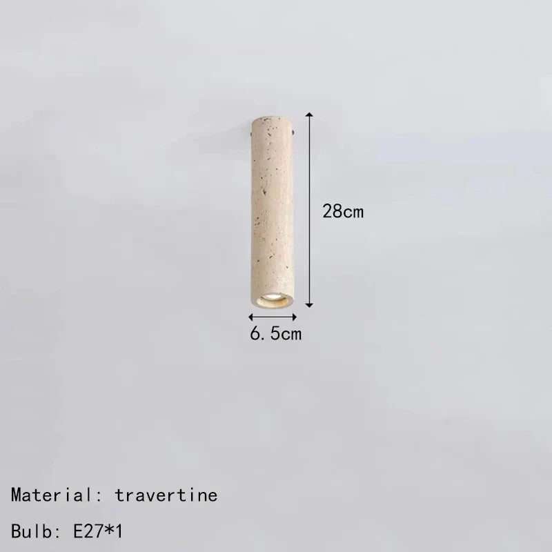Spot cylindrique en pierre naturelle Béryl Voûte - Géométrie & Élégance Visuelle