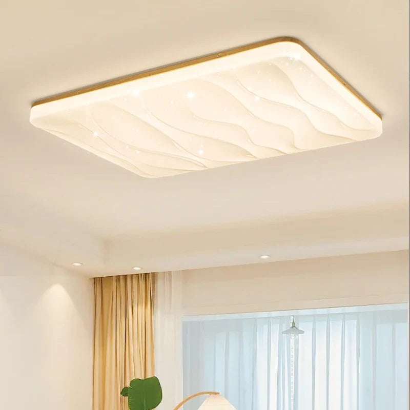 Plafonnier led minimaliste en bois massif pour entrée Naëlle Mirage - Matière Chaleureuse & Lignes Élégantes