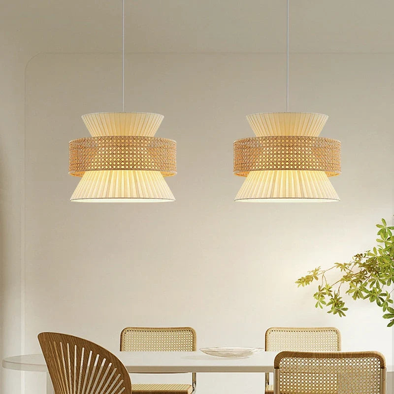 Lampe en rotin japonais Wabi Sabi