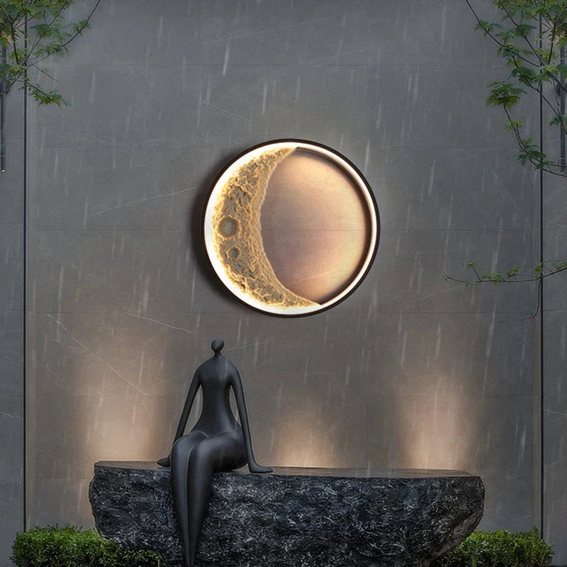 Applique murale — Nouvelle applique murale lune LED étanche moderne extérieur jardin résine