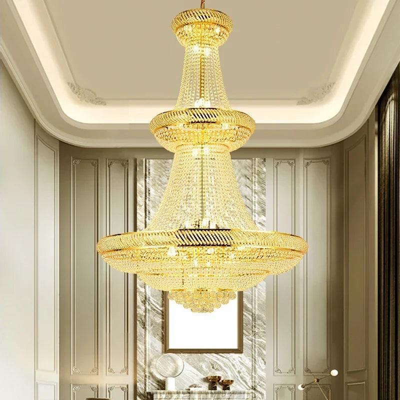 Lustre — Moderne en cristal LED pour hall d'entrée luxueux