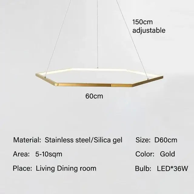 Suspension — Hexagone LED simple moderne luxe suspension