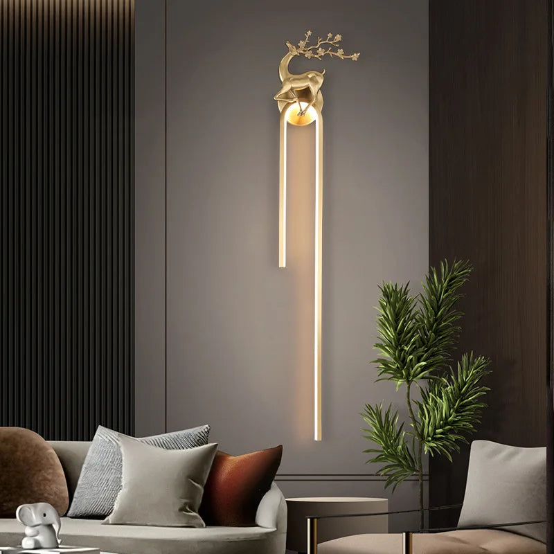 Applique murale — En cuivre style chinois pour éclairage intérieur