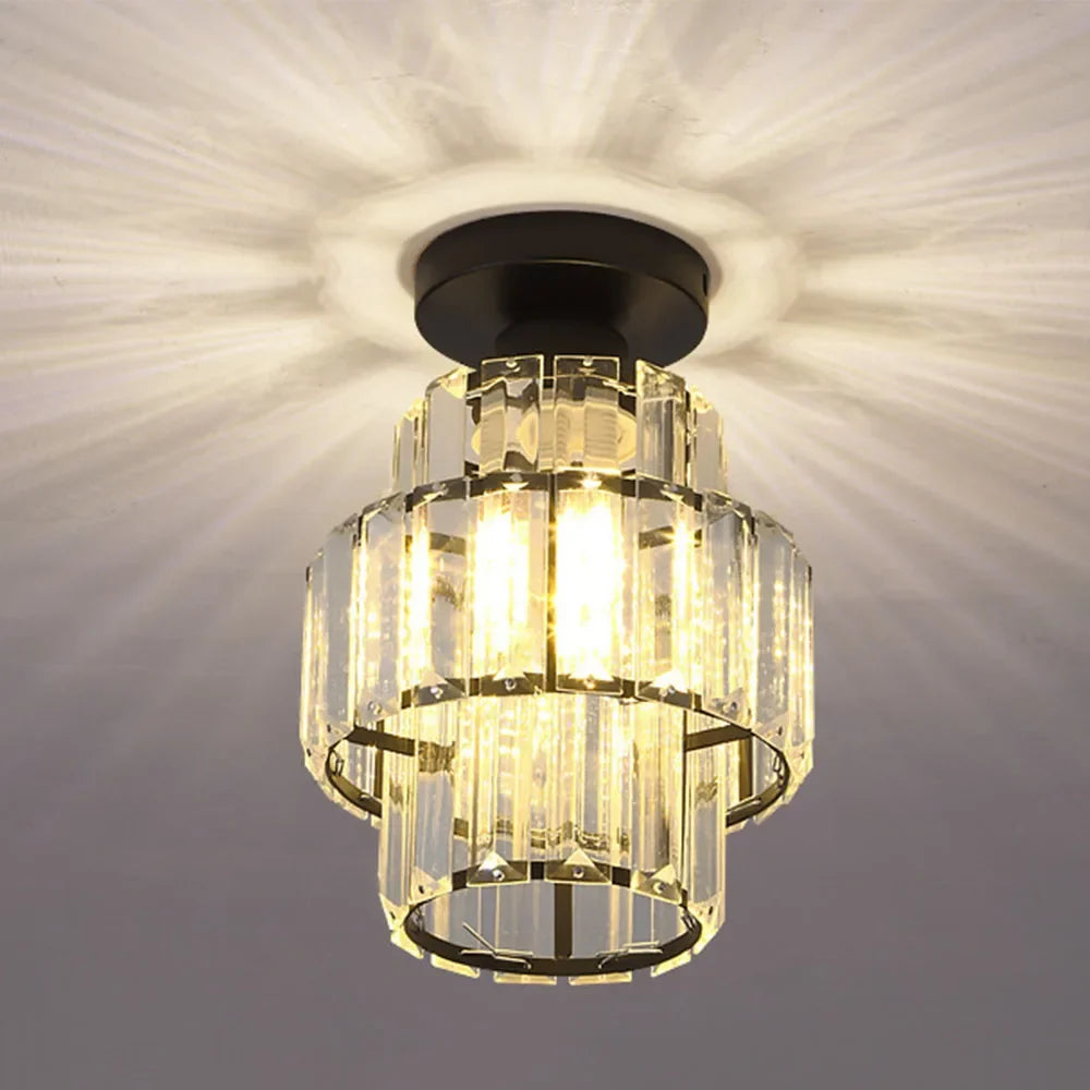 Plafonnier en cristal k9 moderne pour décoration intérieure élégante Agathe Contrepoint - Reflets Délicats & Élégance Visuelle