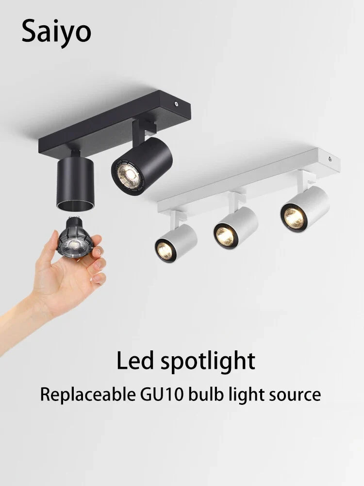 Spot — LED gu10 angle réglable éclairage amovible anti-éblouissement 2 3 têtes