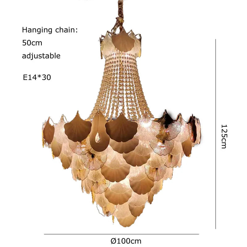 Lustre — Suspendu LED art déco ginkgo dimmable pour un éclairage élégant