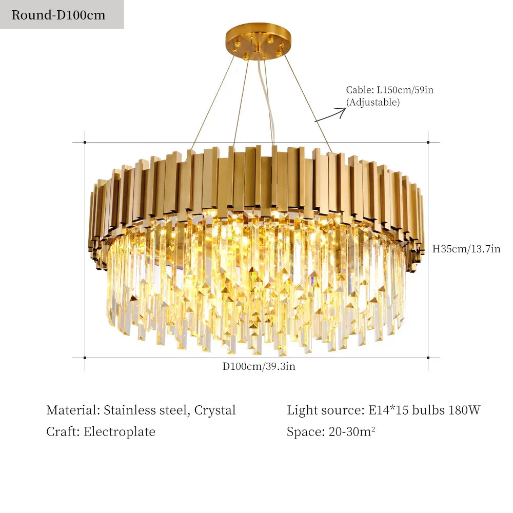 Lustre — En cristal moderne pour décoration intérieure élégante