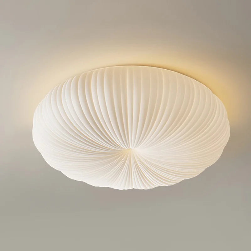 Plafonnier led moderne abat jour citrouille luminaire à intensité variable Léon Courbe - Présence Moderne & Harmonie Intérieure