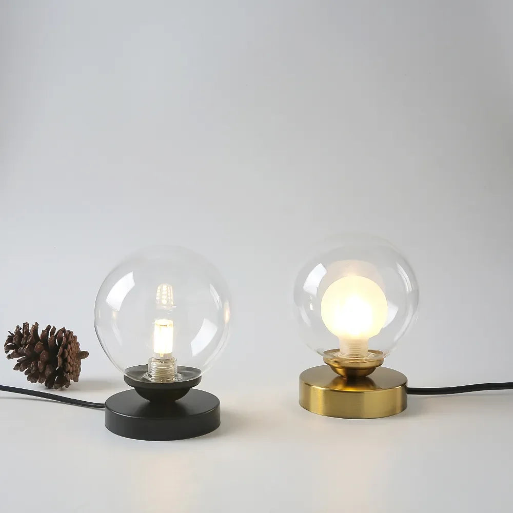 Lampe de bureau — LED lampe de lecture lampes de Table boule de verre doré de bureau