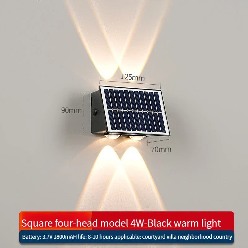 Applique murale — Solaire LED moderne étanche pour extérieur jardin cour rue