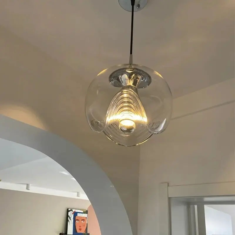 Plafonnier — Bauhaus en verre avec ondulation LED moderne