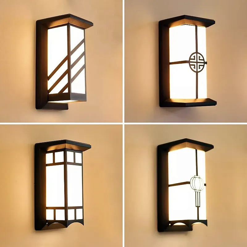 Applique murale — LED applique extérieure en plastique/aluminium porte d'entrée étanche IP65 applique jardin Patio terrasse maison luminaire mural
