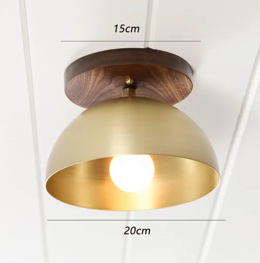 Plafonnier — En laiton nordique en bois massif design moderne pour décoration