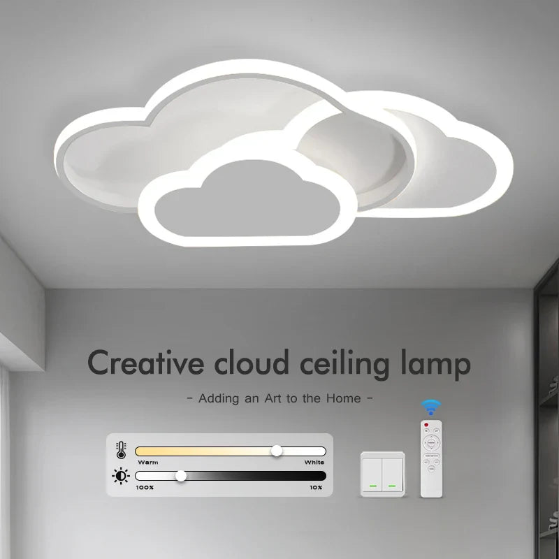 Plafonnier led ultra minces creative clouds pour diverses pièces Apolline Accord en Aluminium - Lignes Dessinées & Décor Raffiné
