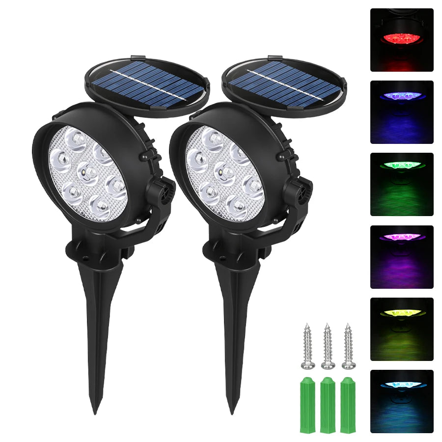 Spot solaire LED RVB à luminosité réglable pour jardin, IP65 – Chromélie