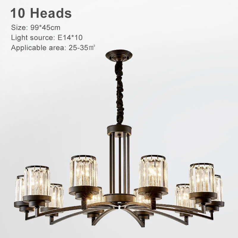 Lustre — En cristal rétro américain design chic pour décoration intérieure