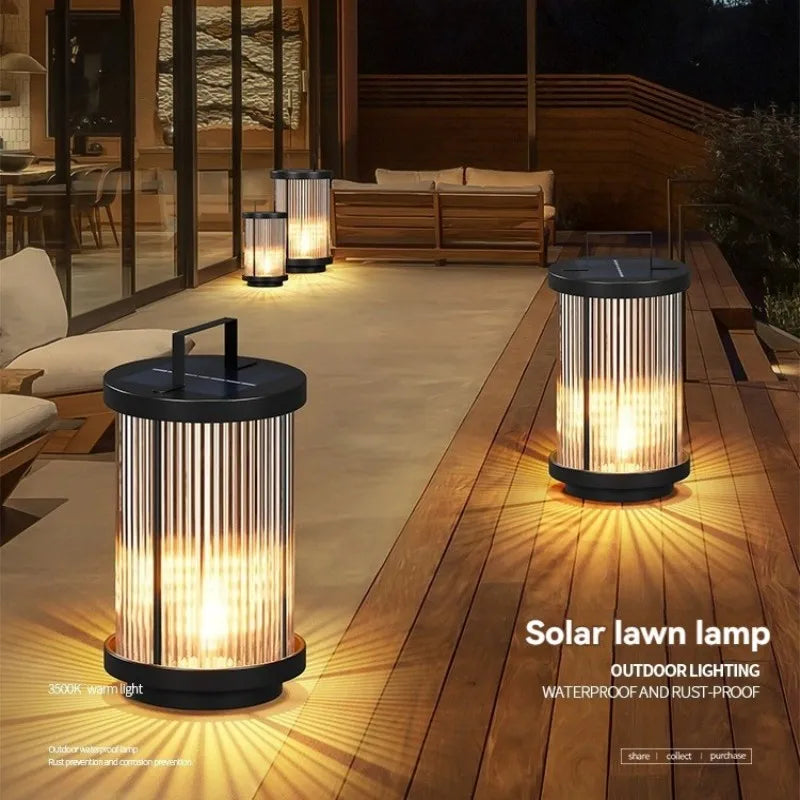 Lampadaire solaire extérieur étanche en verre pour jardin – Lioris Rivage