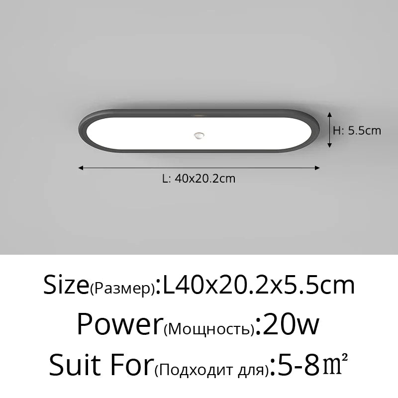 Plafonnier led ultra-mince avec capteur de corps humain Melchior Versant en Aluminium - Lignes Dessinées & Décor Raffiné
