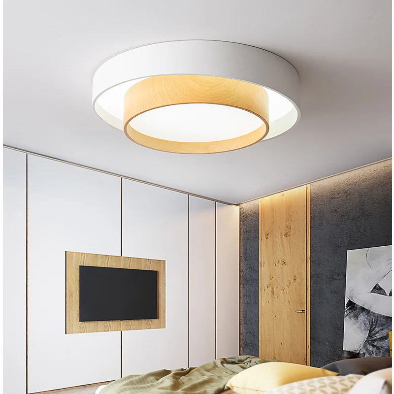 Plafonnier — LED en bois simple pour entrée et couloir