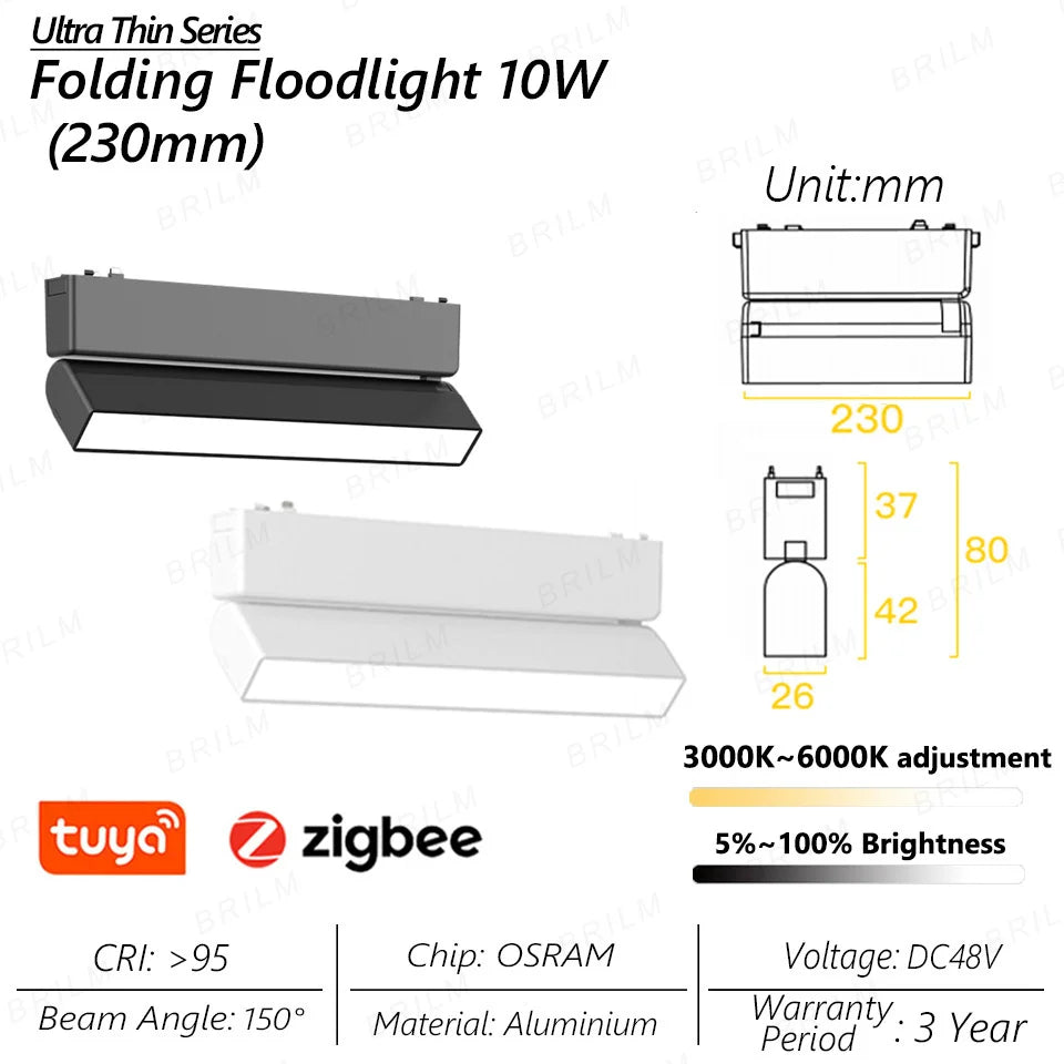 Spot — Lumineux intelligent magnétique tuya zigbee à intensité variable