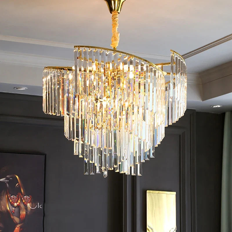 Lustre — En cristal design dimmable pour une ambiance élégante