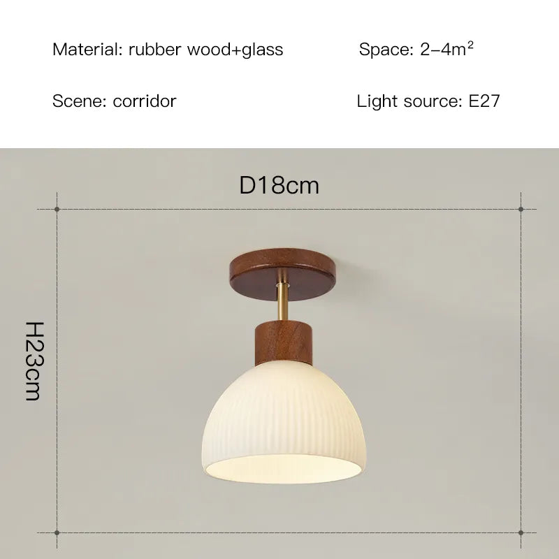 Plafonnier — LED bois verre allée couloir vestiaire balcon nordique