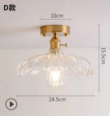 Plafonnier — Moderne japonais en verre sculpté rétro élégant