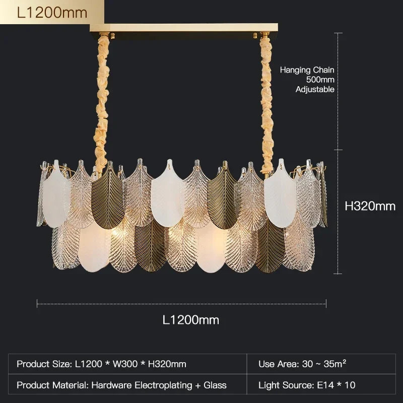Lustre — Luxe postmoderne LED lustre éclairage E14 salon Villa hall grands lustres décoration de la maison en verre longue lampe suspendue