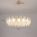 lustre de luxe moderne en plumes et verre métallique