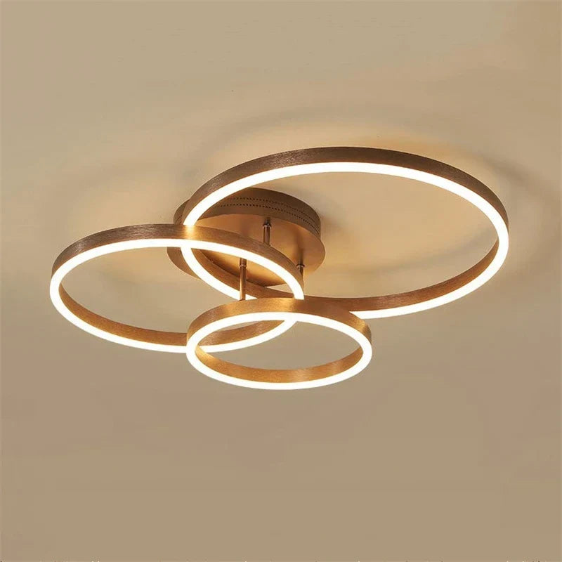 Abat-jour — LED rond doré avec abat-jour acrylique créatif